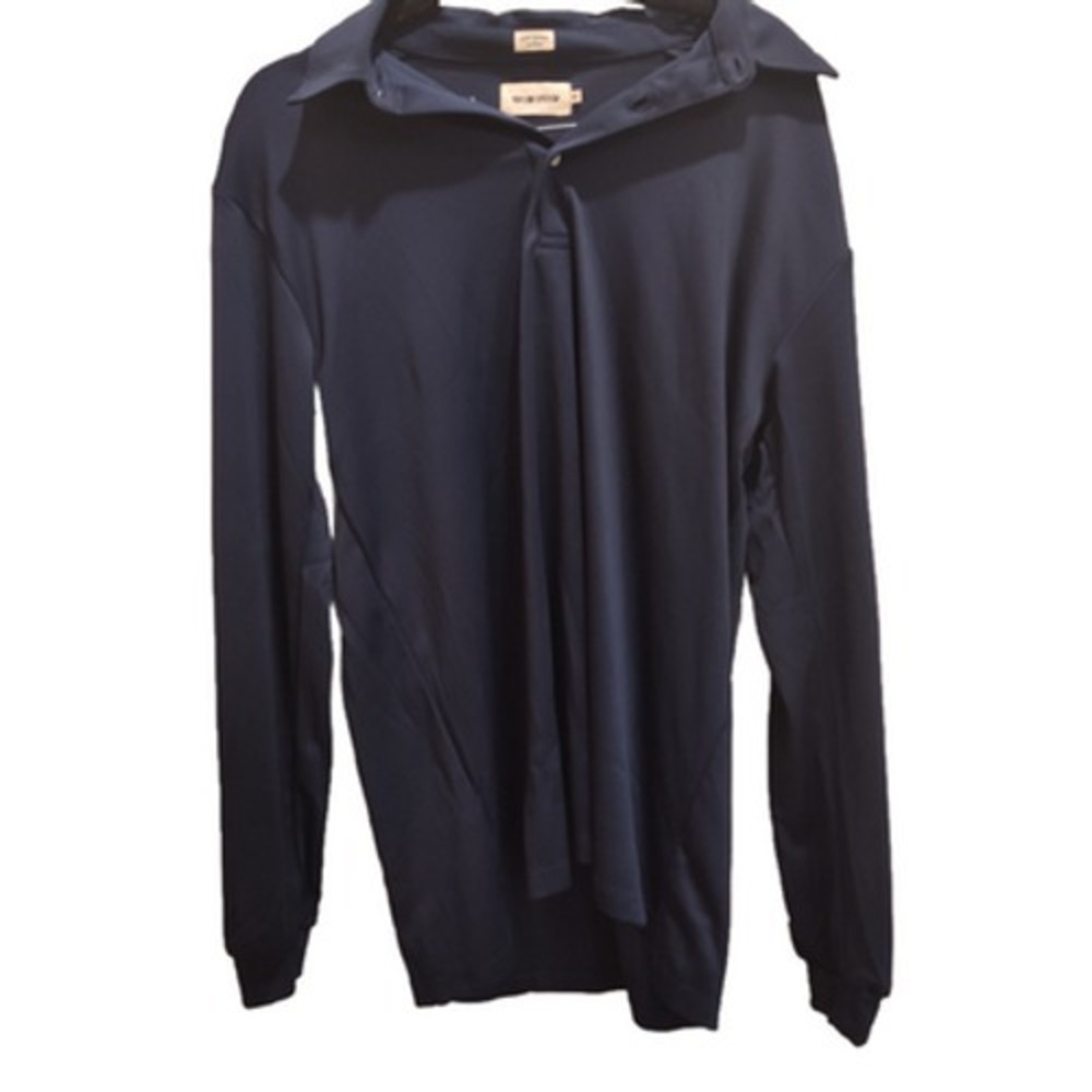 Taylor‎ Stitch Organic Cotton Navy Long Sleeve Men's Polo Shirt Size 44
